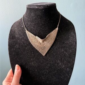 Elegant Silver Mesh Necklace